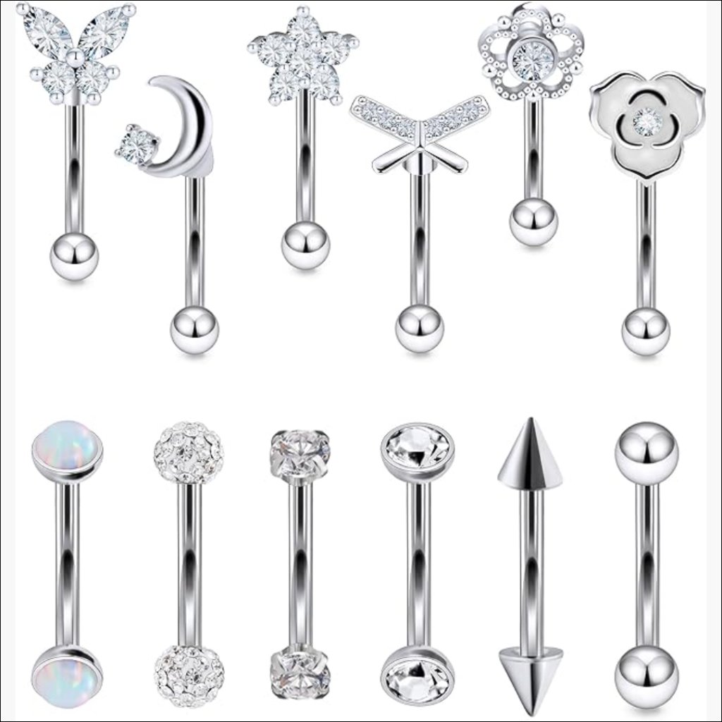 316l Surgical Steel Piercing Jewelry 16g Curved Barbell Hypoallergenic